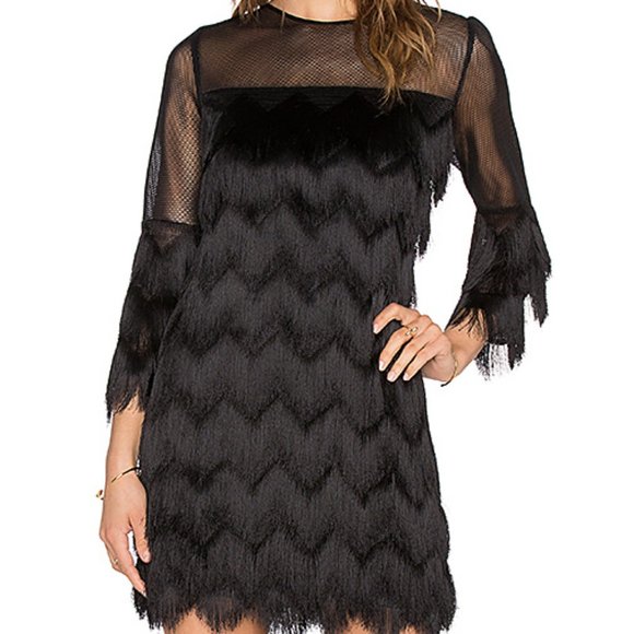 Xiomara Black Fringe Dress Size 2 
